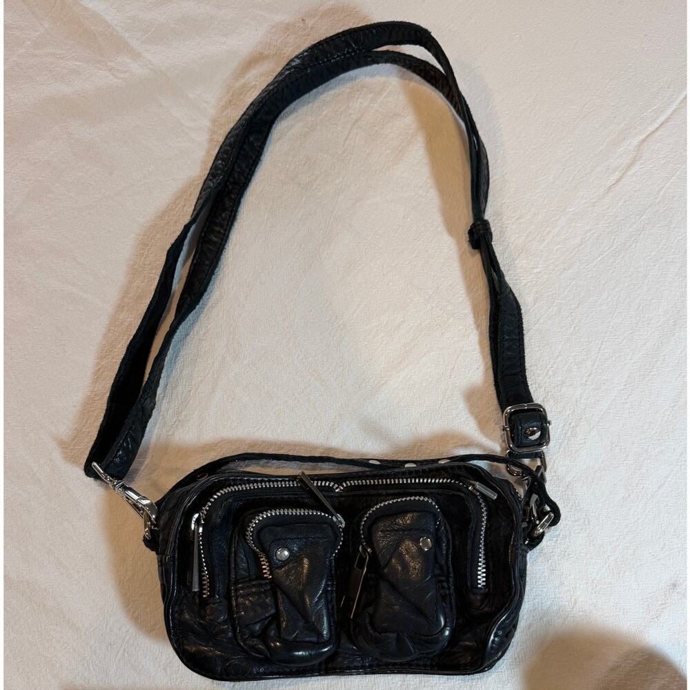 NÚNOO Washed Leather City Crossbody & Shoulder Handbag